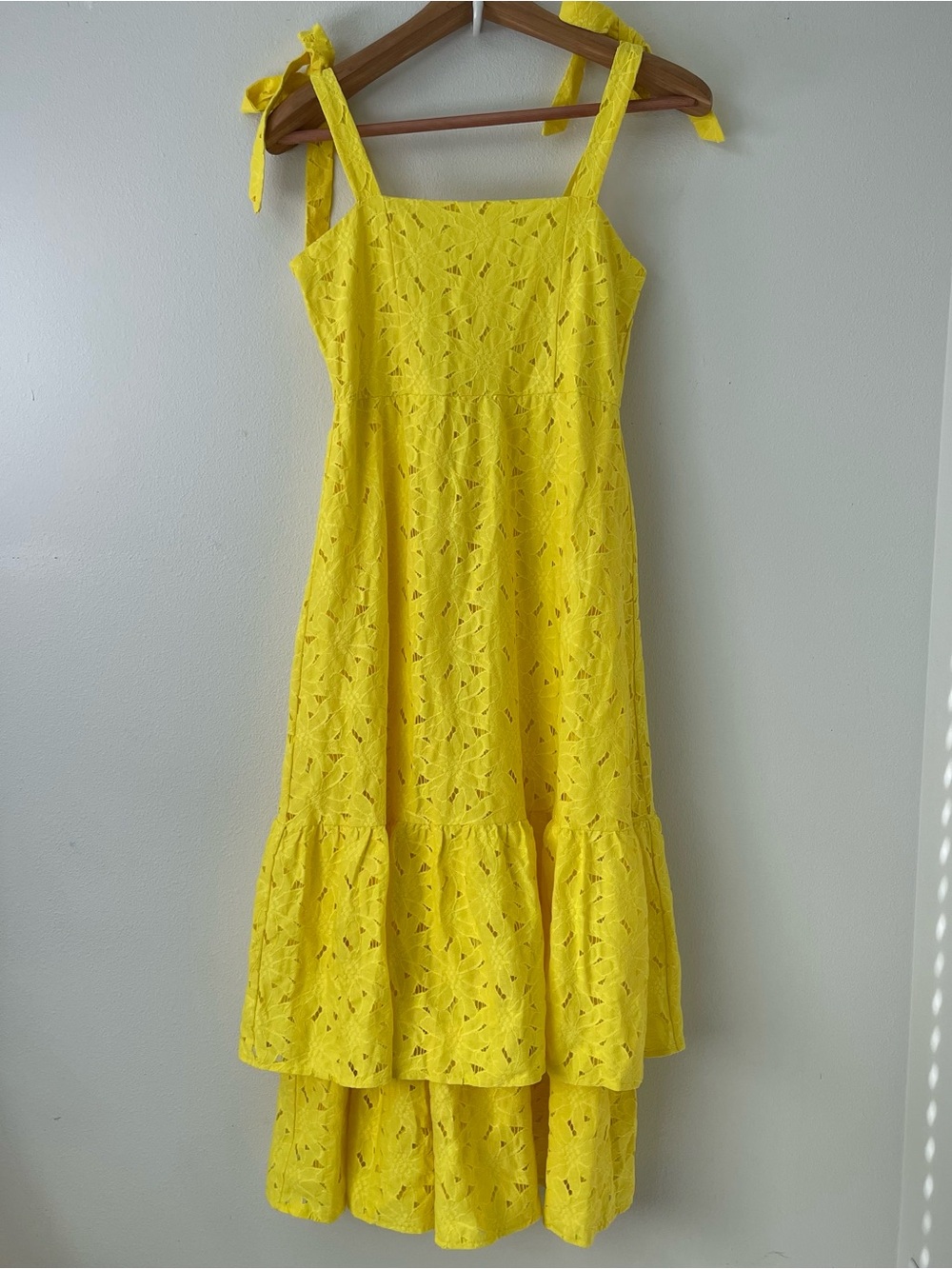 NEW Perfectly Priscilla Bright Yellow Eyelet  Sundress size M Coquette Whimsical